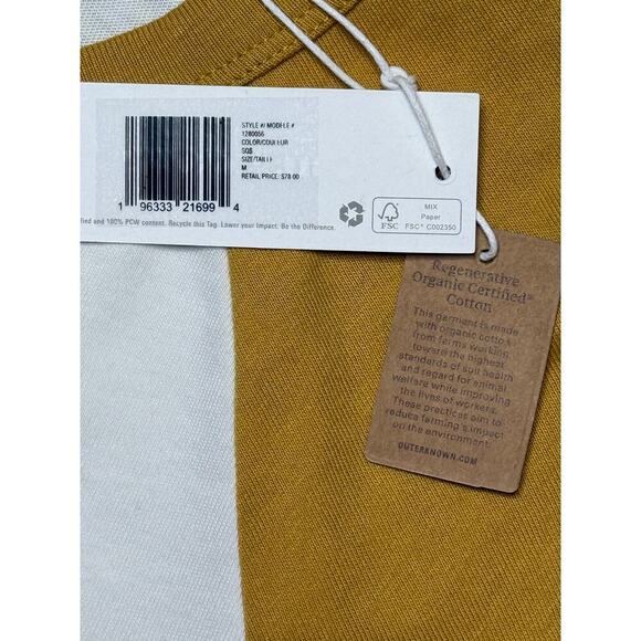 Outerknown Groovy Baseball Tee Men's Medium Sustainable 100% Bronze Cotton - Picture 7 of 9